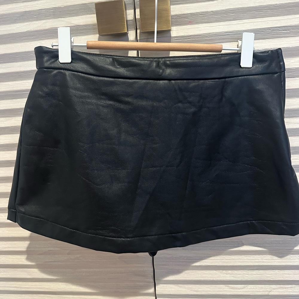 Altar'd State Black Leather Skirt